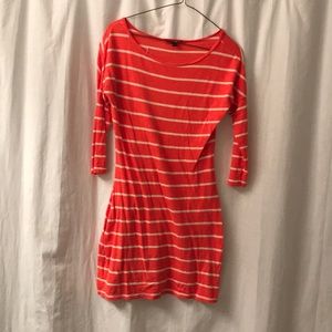 Express Coral Stripe Dress